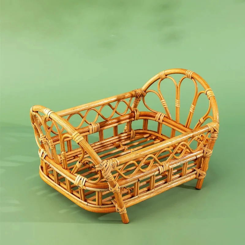 Rattan Chair Props Newborn Photography Retro Basket Crib Baby Posing Baby Sofa Studio Shooting Photo Props Accessories