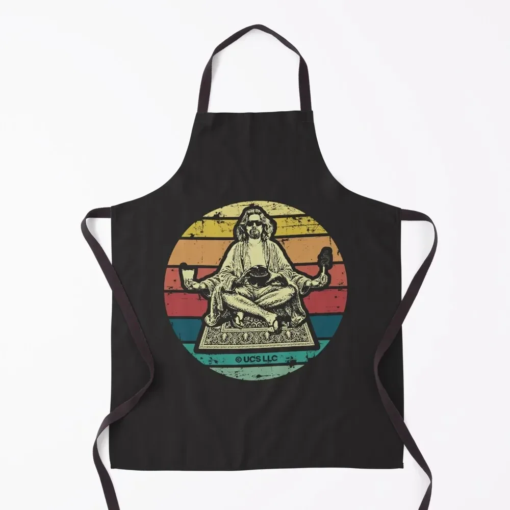 The Big Lebowski El Duderino retro ball design. Birthday party gifts. Officially licensed merch. Apron men Apron