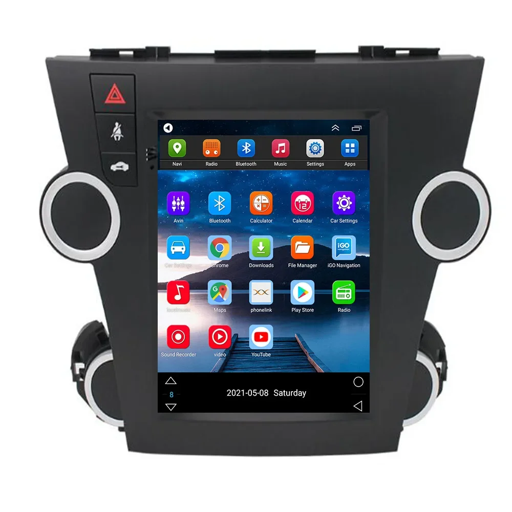 Android 15 For Toyota Highlander 2007-2013 Car Radio Automotive Multimedia gps Style Carplay Auto Bluetooth 4G GPS Navigation