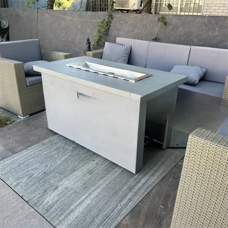 Gas Power Garden Terrace Dining Table Outdoor Terrace Dining Elegant Fire Pit Dining Table