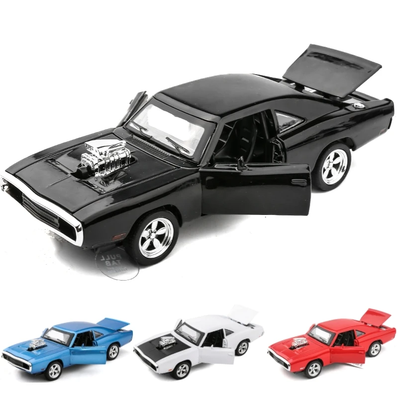 1/32 Fast & Furious 7 1970 Dodge Charger R/T Diecast Alloy Miniature Toy Car Model Pull Back Sound Light Collection Gift For Kid