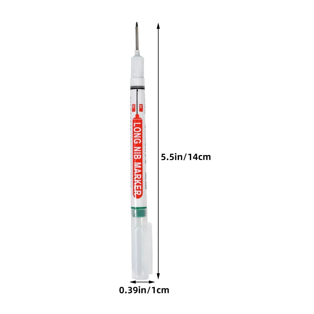 4Pcs Long Head Deep Hole Marking Pens Precision Fine Tip Colorful Industrial Marker for Woodworking Bathroom Steel Automotive