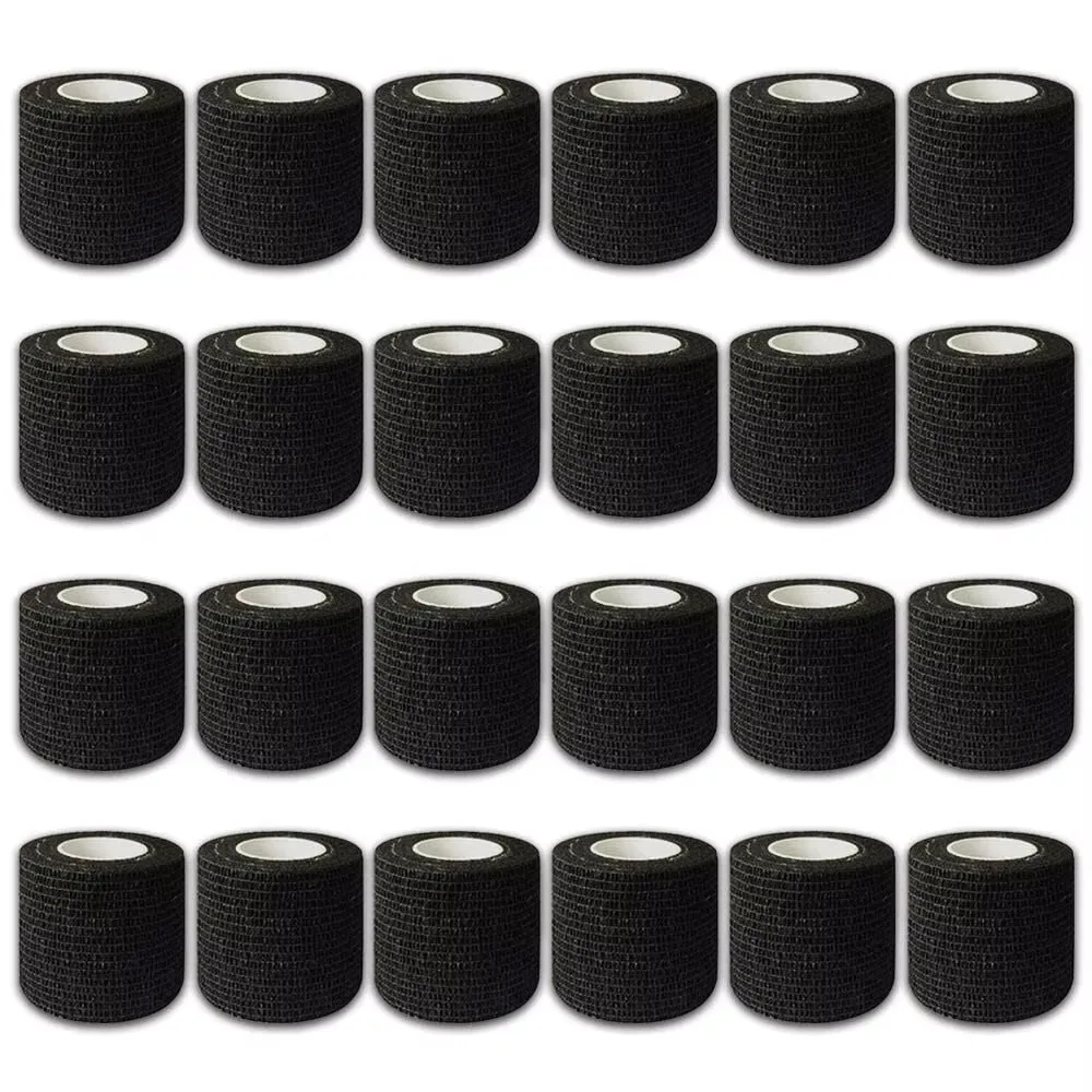 1-24Pcs Black Sport Self Adhesive Elastic Bandage Wrap Tape Elastoplast For Knee Support Pads Finger Ankle Palm