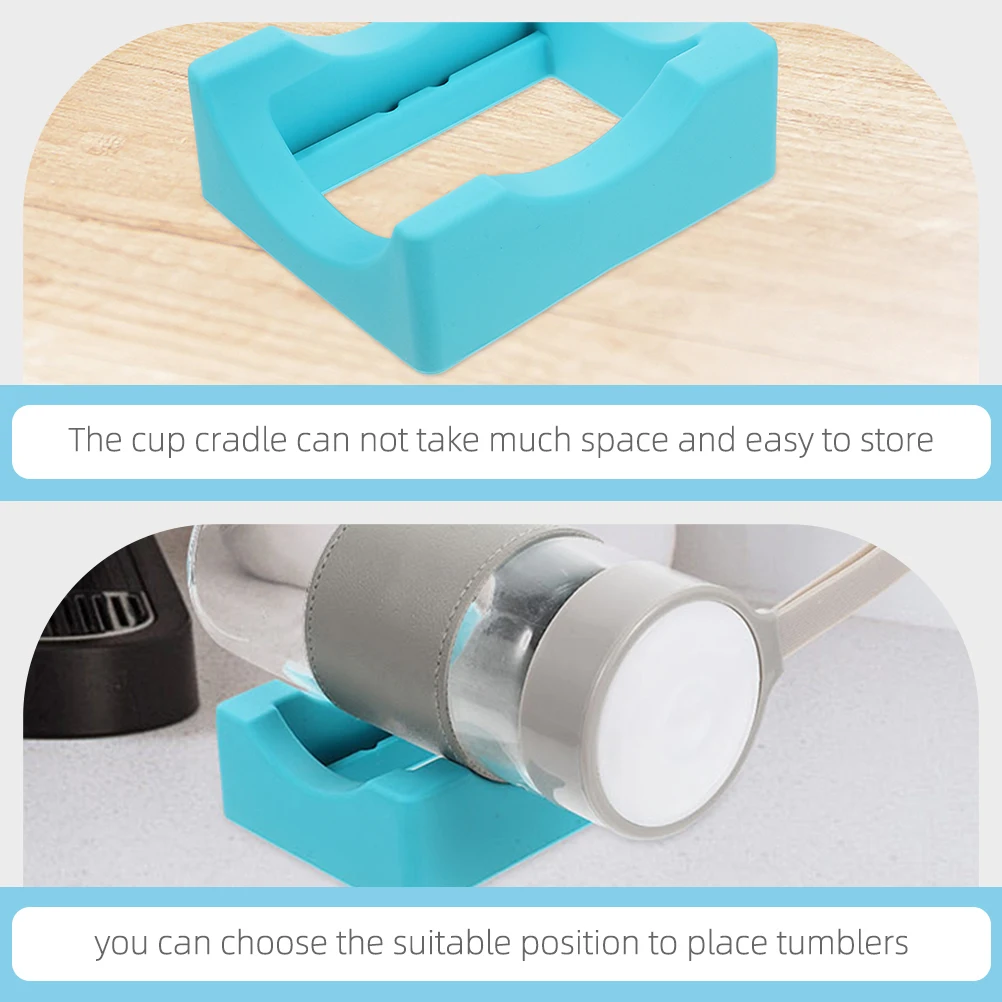 

2Pcs Silicone Cup Holder Cradle for Mugs Tumbler Reusable Compact Desktop Home Accessory Glass Coffee Decor Supply