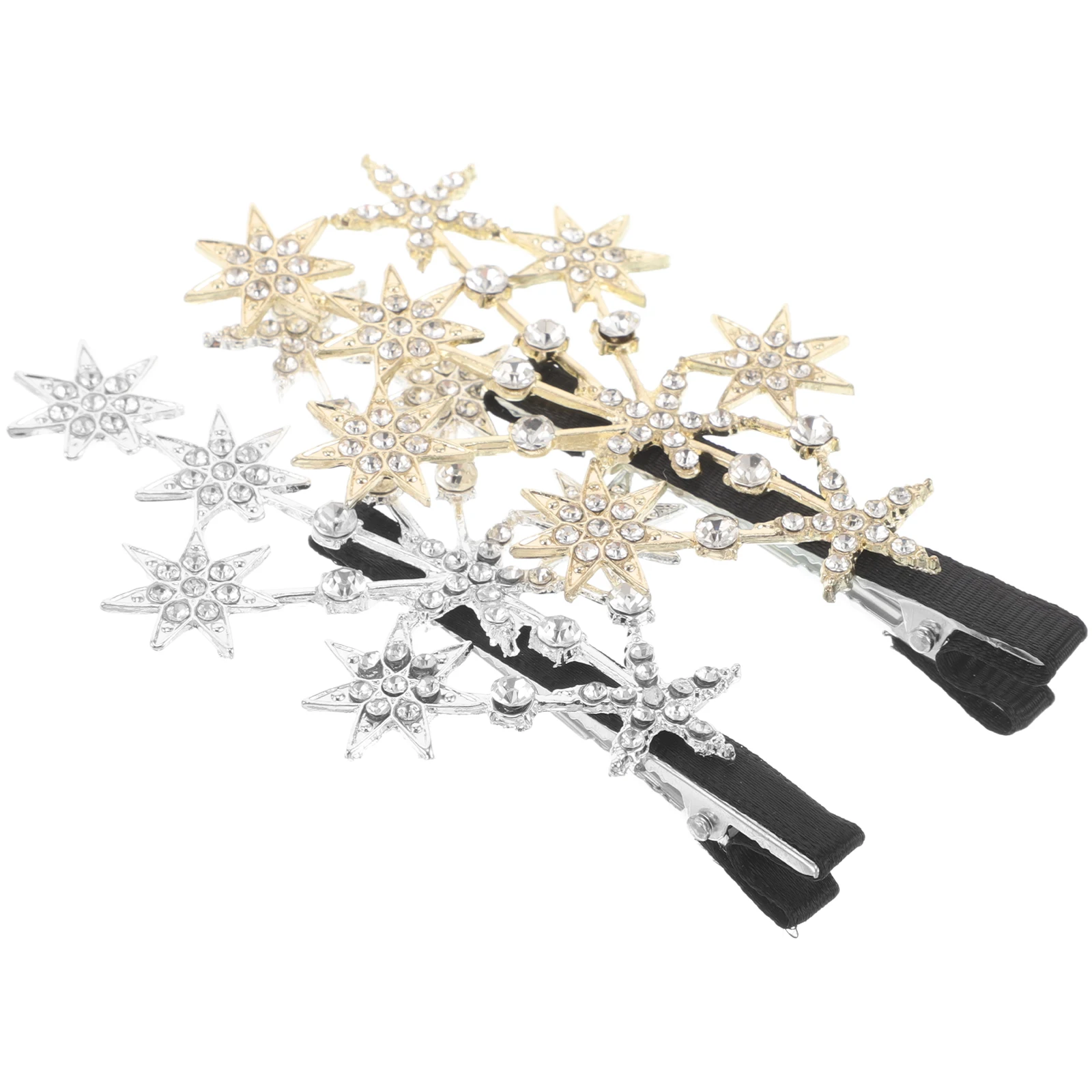 

2 Pcs Rhinestone Star Hairpins Bangs Hairstyle Barrettes Accessories for Women Fine Hair Korean Design Star Clips