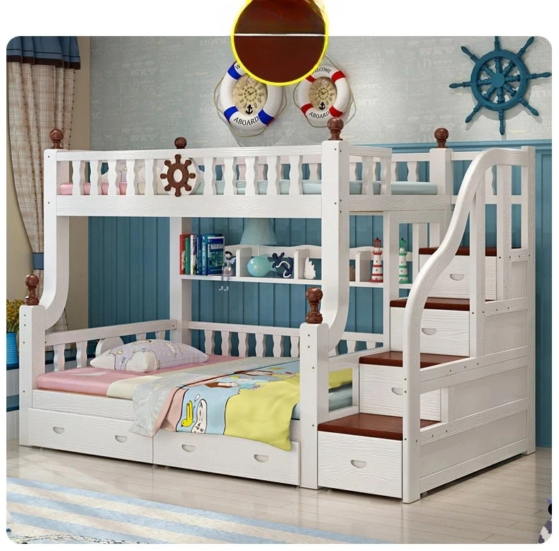 l l #   Lit superposé en bois confortable et stable pour deux personnes, lits superposés doubles