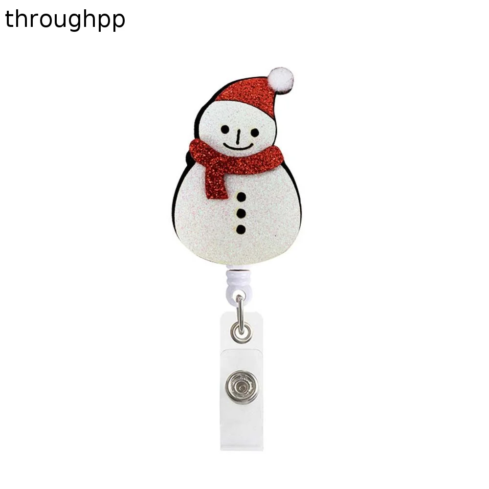 claus Office Worker Students Nurse Nameplate ID Card Chain Clip Belt Clips Christmas Badge Holder Retractable Badge Reel Clip