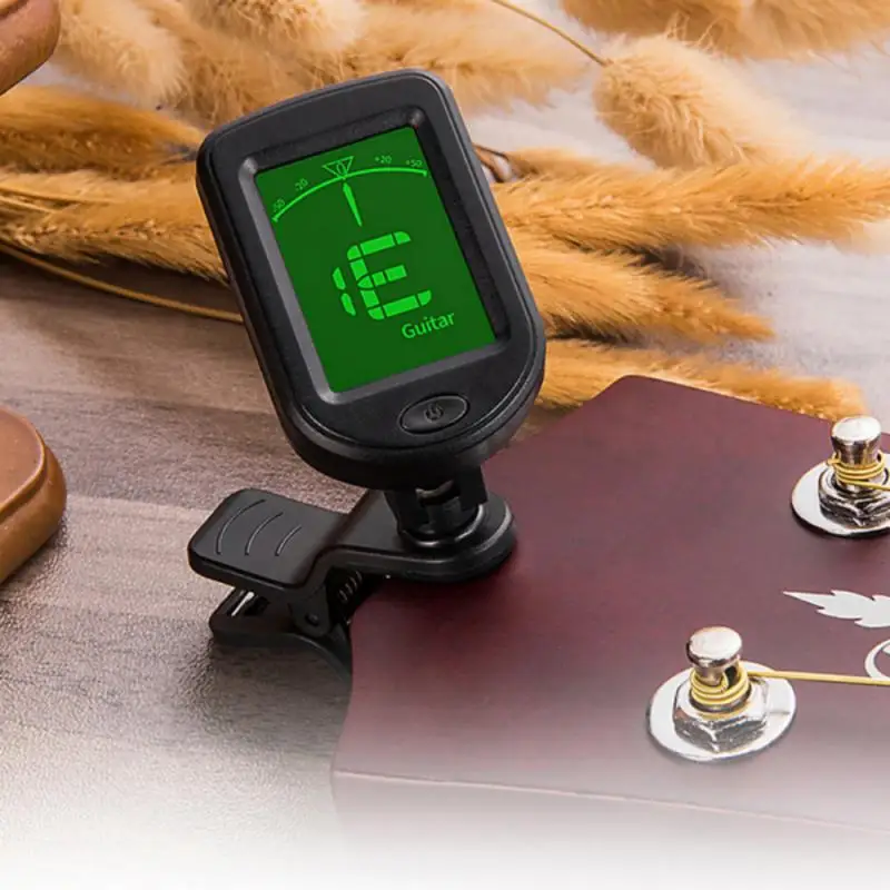 Electronic Clip-On Digital Guitar Tuner 360 Degree Rotatable Lcd Display For Violin Bass Ukulele Well-Tempered Clavier