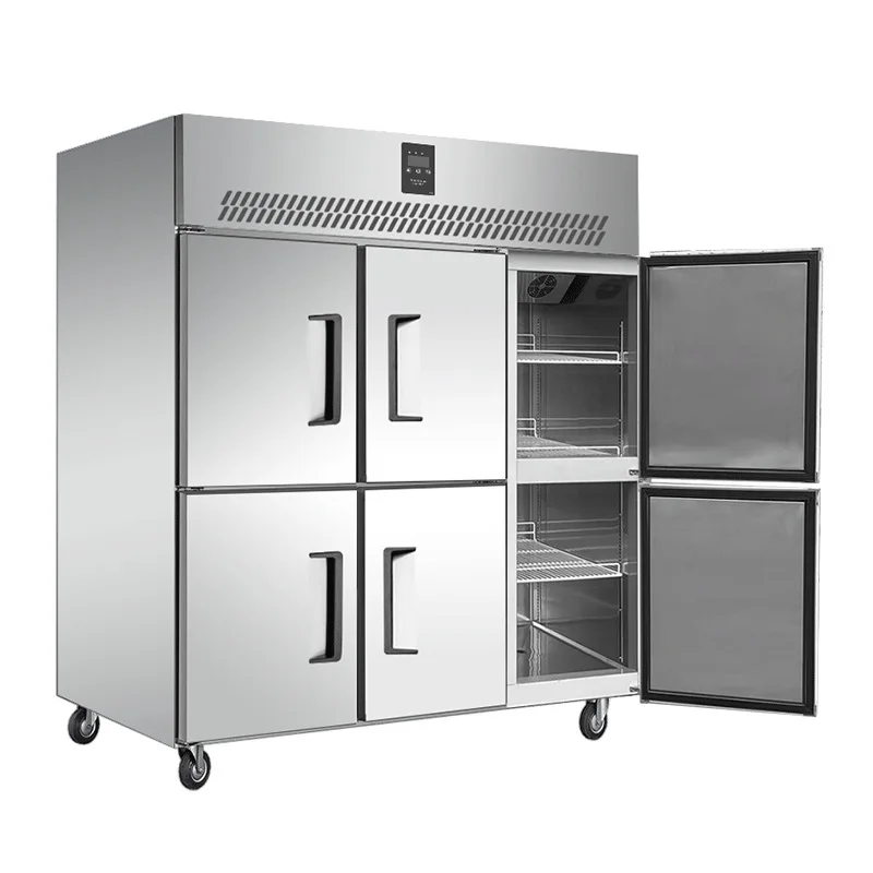 Overseas commercial refrigerated freezer Four-door high-rise cabinet Kitchen freezer Hotel freezer Fresh-keeping refrigerator