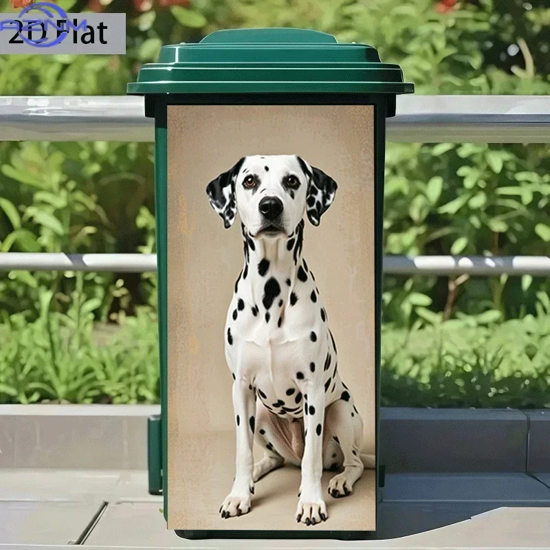 2D Printed DIY Bin Facelift Decal Distinctive Ornament for Household Garbage Storage Bin