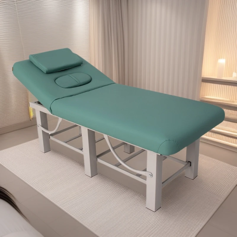 & Solid Wood & Iron Frame Beauty Bed, Comfort Massage SPA Table for Salon Tattoo, Physiotherapy Micro Plastic Treatment Wholesal