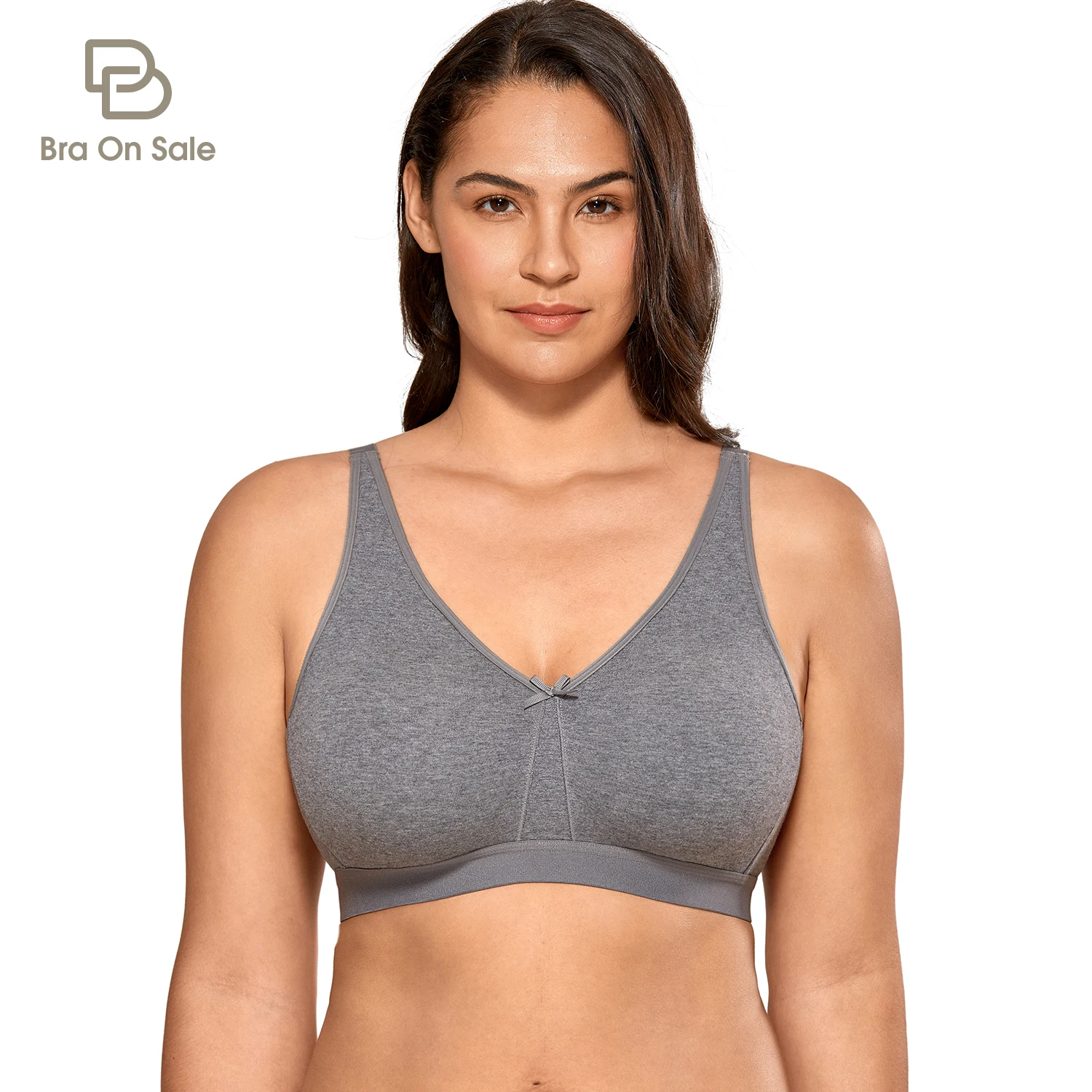 Women\'s Plus Size Seamless No Padding Full Coverage Wirefree Cotton Bra