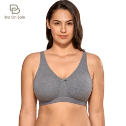 Women's Plus Size Seamless No Padding Full Coverage Wirefree Cotton Bra