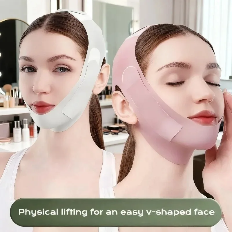 V-Shape Face Lift Band - Adjustable Double Chin Reducer, Breathable Reusable Facial Strap for Men & Women