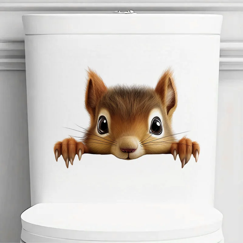 90978# Cute Squirrel Stickers Decoration for Living Room, Wall, Bedroom, Toilet and Home Decor Car Decals Self-Adhesive