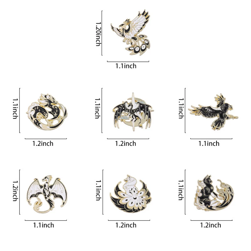 Vintage Dragon Birds Animals Brooch Pin Lapel Metal Gifts Backpack Hat Friends Brooch Badge Jewelry Accessories image 6