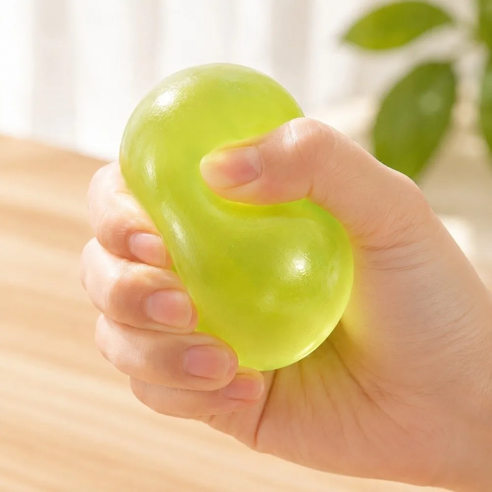 Blue Coconut Oil Squishy Ball Soft Slow Rising Ball Quick-rebound Squeeze Toy Transparent Clear Jelly Squishy Pearl Squishy Toy