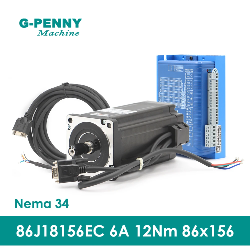 Nema 34 6a 1700oz-in Motorista do Motor dc 40110v ac 6080v do Motor Híbrido do Motor Deslizante do Motor Fechado do Motor 12nm do Cnc Nema34