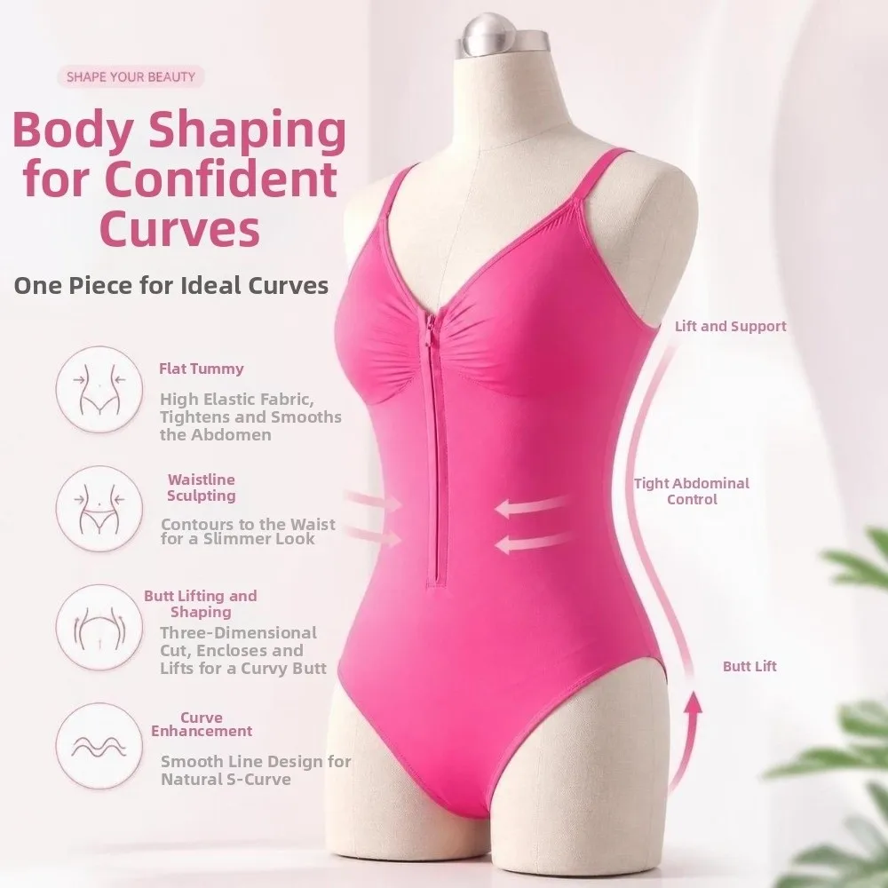 Seamless Body Shaper Butt Lifting Belly Contracting Slimmer Shapewear Invisible Front Zipper Abdominal Shaper Body Contouring