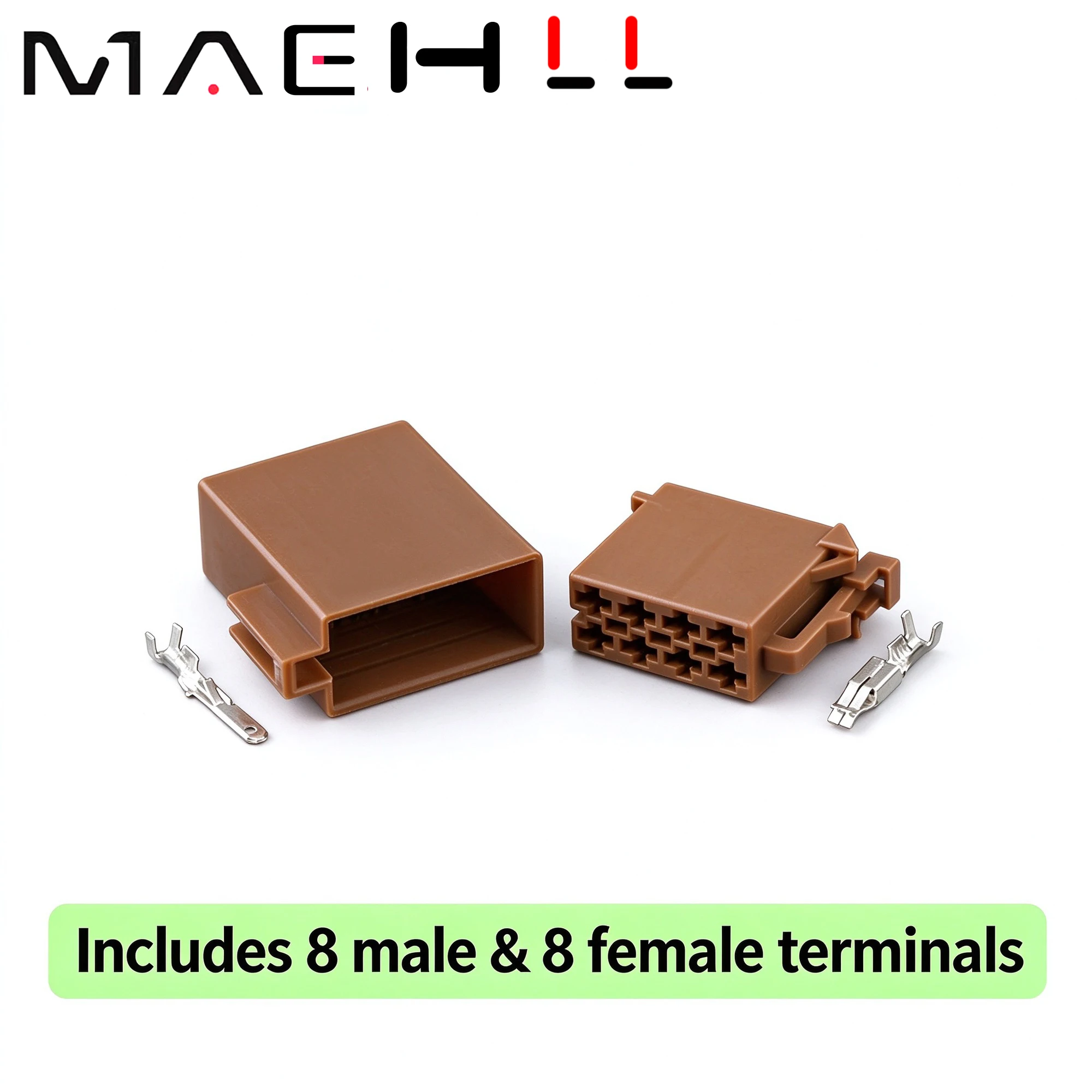 DJ7082-3.5-11/21 3.5mm 8 Pin Male Female Brown Black Middle Slot Auto ISO Radio Horn CD Plug Connector for Car Toyota Lexus VW