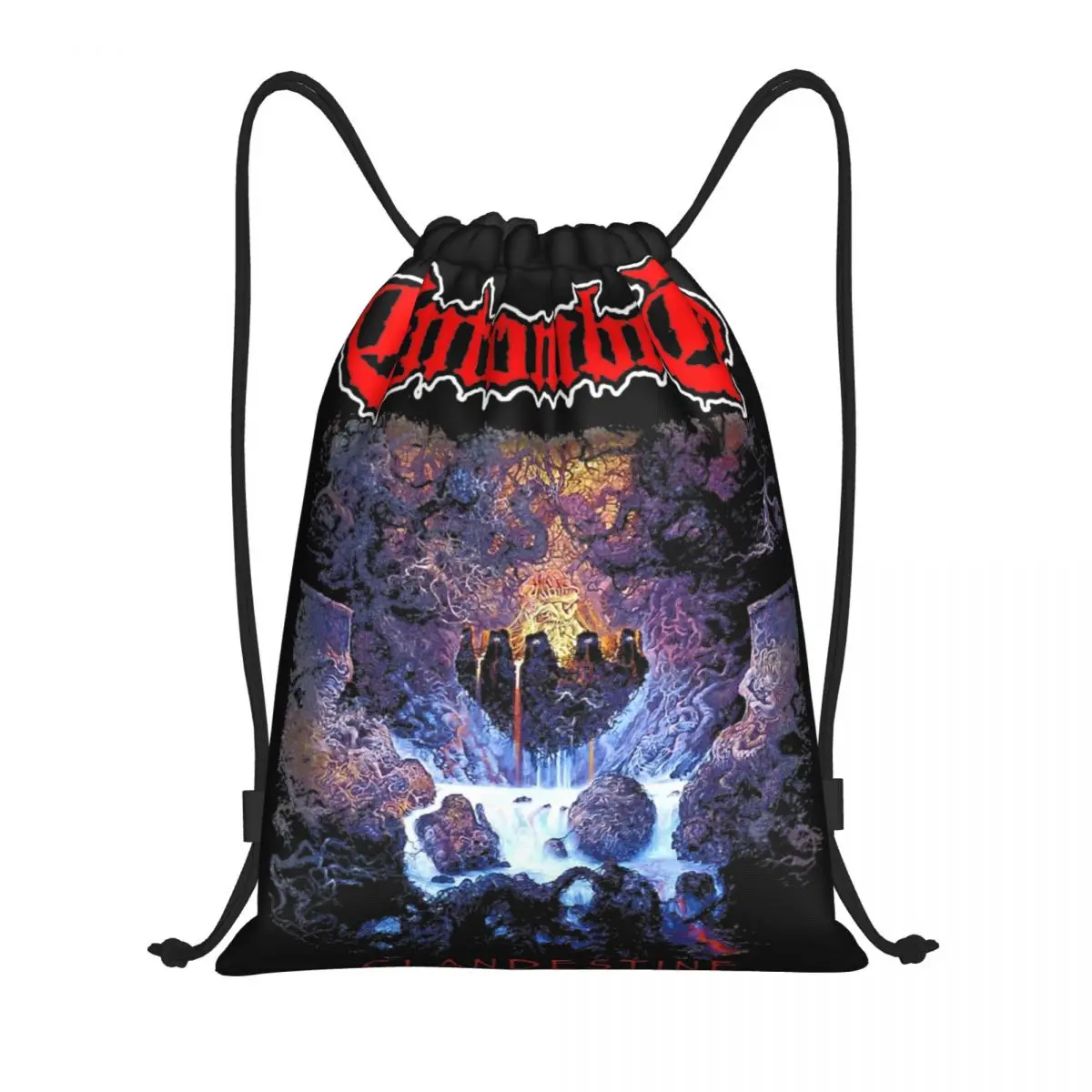 Entombed-Sac à dos de sport Clandestin Proximité Wstring, sac de sport, sac à dos de la vieille école, sac à cordes de la mort suédoise en métal pour l'entraînement