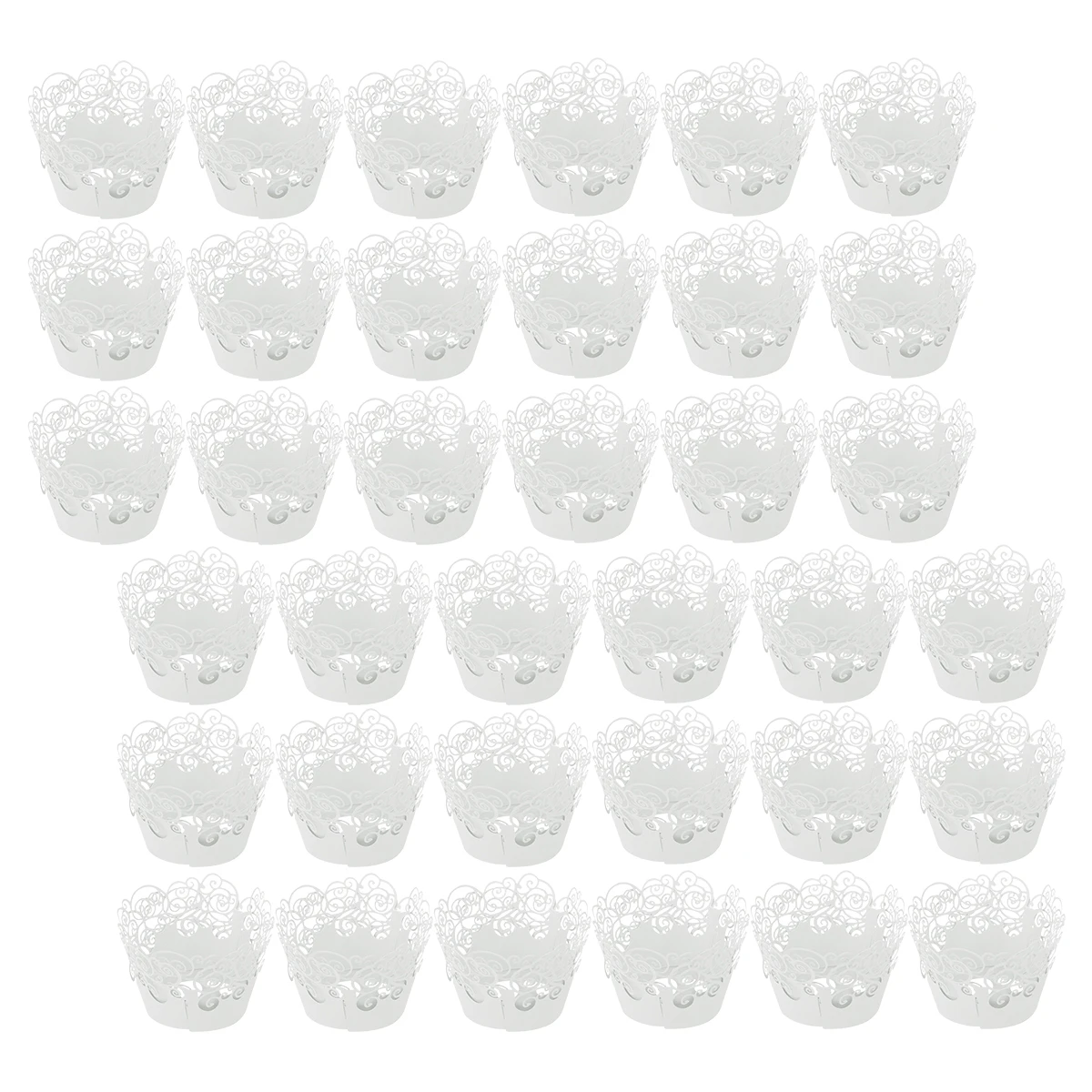 

60pcs Cake Liners for Baking Pan Dessert Baking Wrappers Wraps Hollow Cake Wrappers Cupcake Muffin Birthday