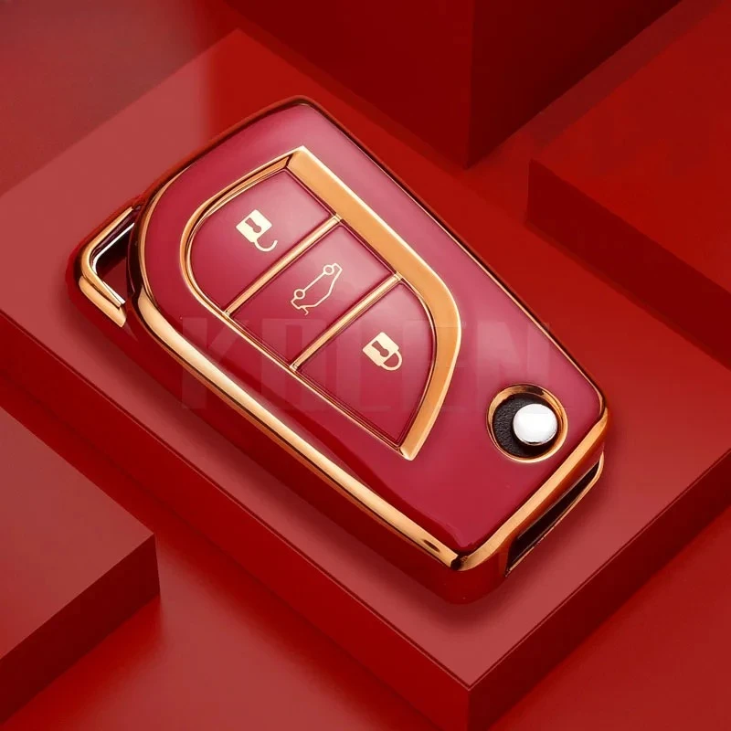 Fashion TPU Car Flip Key Case Cover Shell Fob For Toyota Hilux Yaris RAV4 Corolla Avensis Aygo Verso Scion TC Auris Accessories