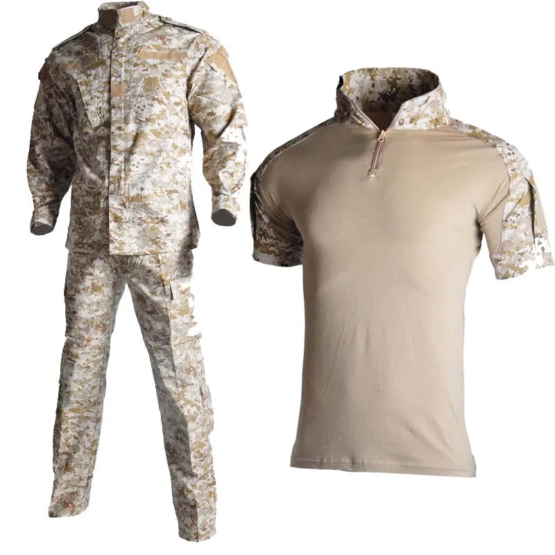 Hunting Suit Pants+Coats Combat Uniform with Shirts Hunting Outfit Camouflage Suit Airsoft Men Clothing