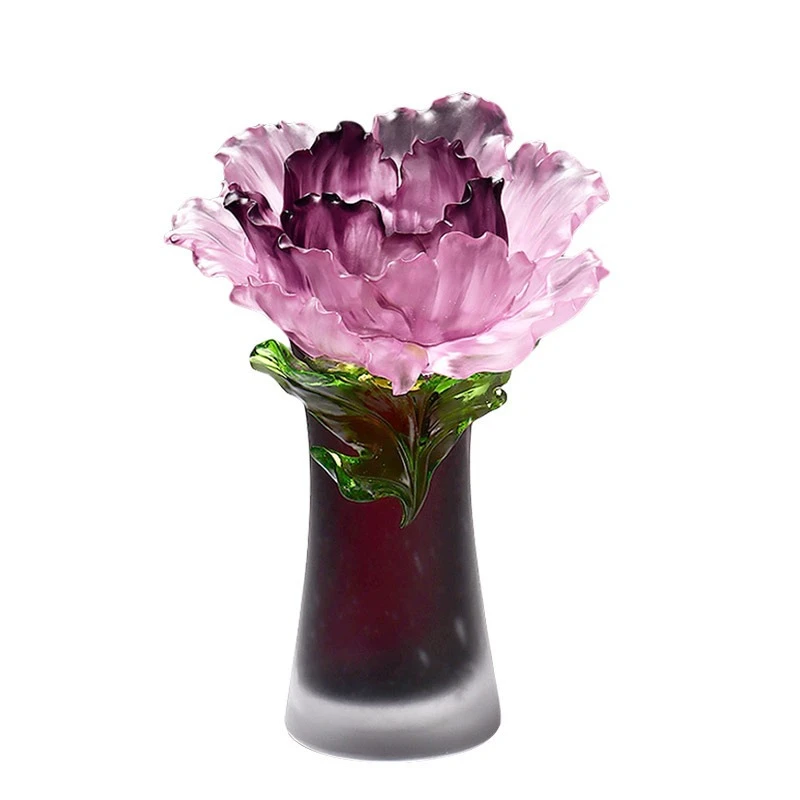 Peony vase glazed vase light luxury entrance living room home flower arrangement art ornament