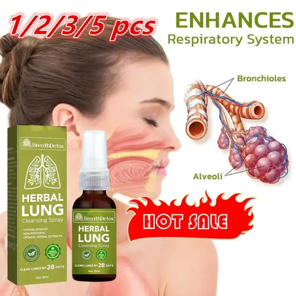 Espray limpiador Herbal de pulmones para fumadores, niebla Nasal transparente, Anti ronquidos, congestión, alivia la solución, respiración de garganta seca clara, 1, 2, 3, 5 piezas