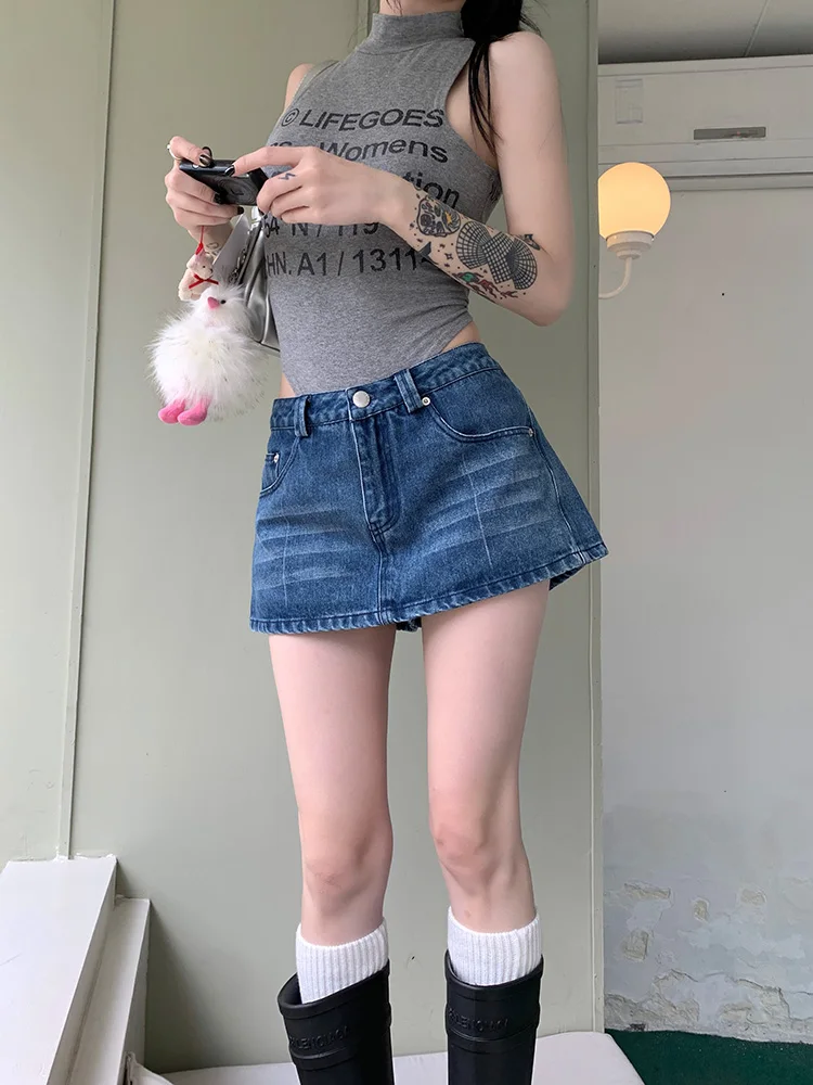 

Slergiri Y2k Low Waist Shorts Skirts Women Fashion Vintage Streetwear Denim Shorts Female Casual Summer Jean Shorts 2024 New