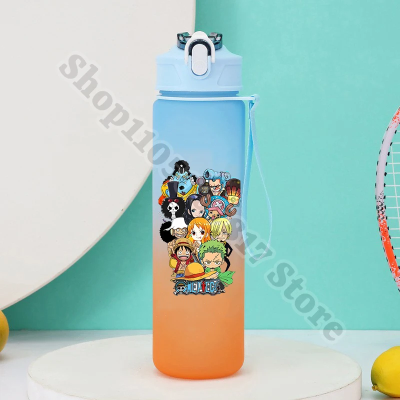 Botella de agua deportiva portátil para niños, contenedor de jugo de dibujos animados de una pieza de Anime para niños, taza de bebida fría bonita, regalo de cumpleaños 2026