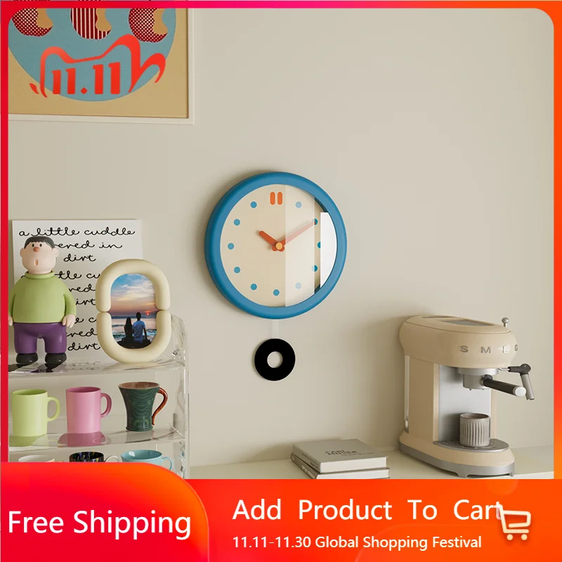 

Creative Minimalist Wall Clocks Modern Design Interior Bedrooms Cartoon Fashion Clock Wall Korean Reloj De Pared Decoration