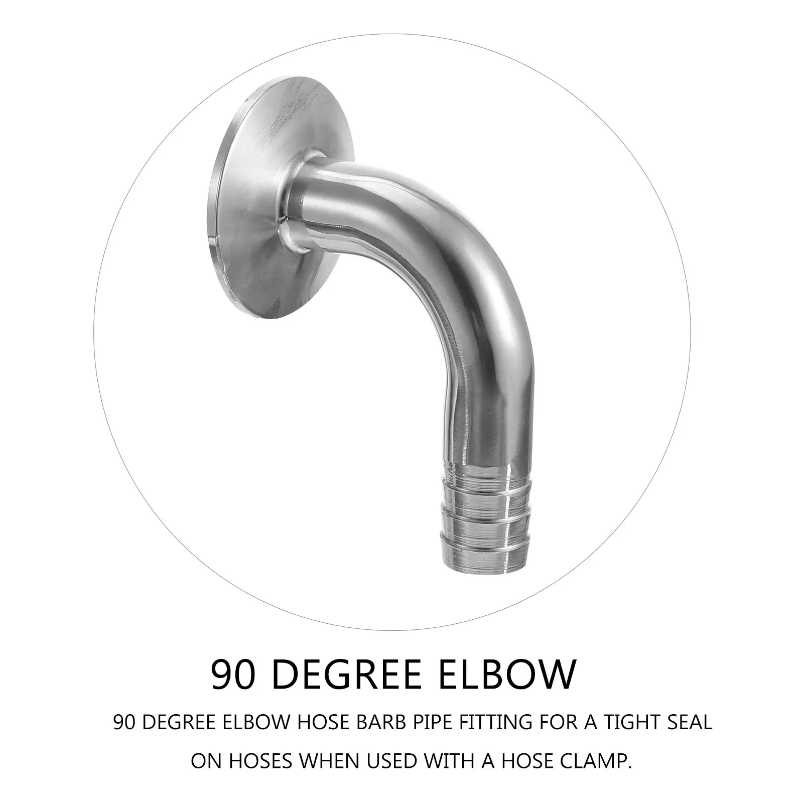 

90 Degree Elbow Hose Barb Pipe Fitting Stainless Steel Joint Sanitary Clamp Elbow Ferrule For Rubber Hoses Air
