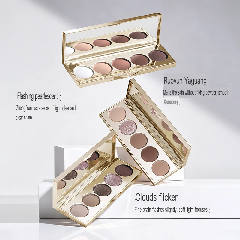 Little Bear's Luxurious And Dazzling Diamond Light Five-color Eyeshadow Palette Little Bear's Five-color Diamond Eyeshadow