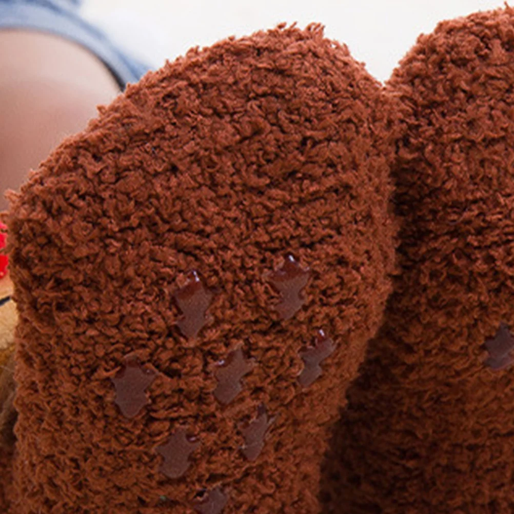 동물 아기 선물 양말 크리스마스 파티 양말 엘크 브라운 만화 디자인 따뜻한 미끄럼 방지 크리스마스 축제 양말 미끄럼 방지 양말