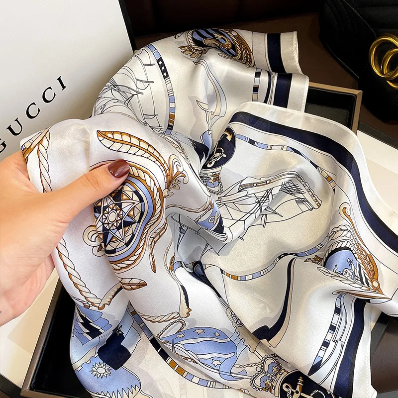 New fashion silk square scarf elegant temperament silk scarf scarf shawl women