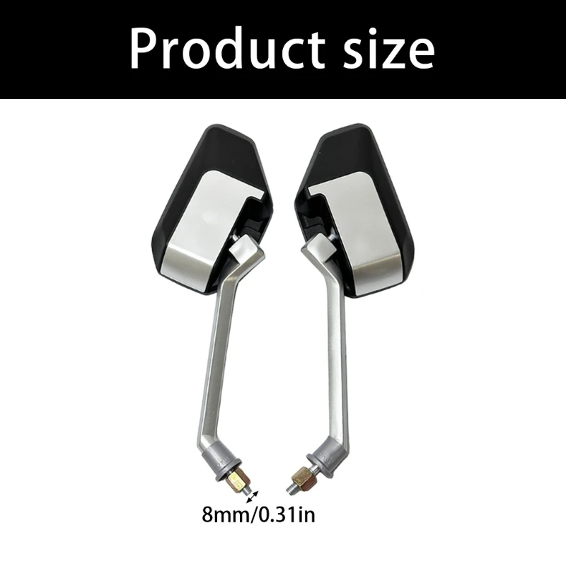Electric Scooter Rearview Mirror Wide View Mirrors ABS Aluminum Construction For Riders Easy Installation