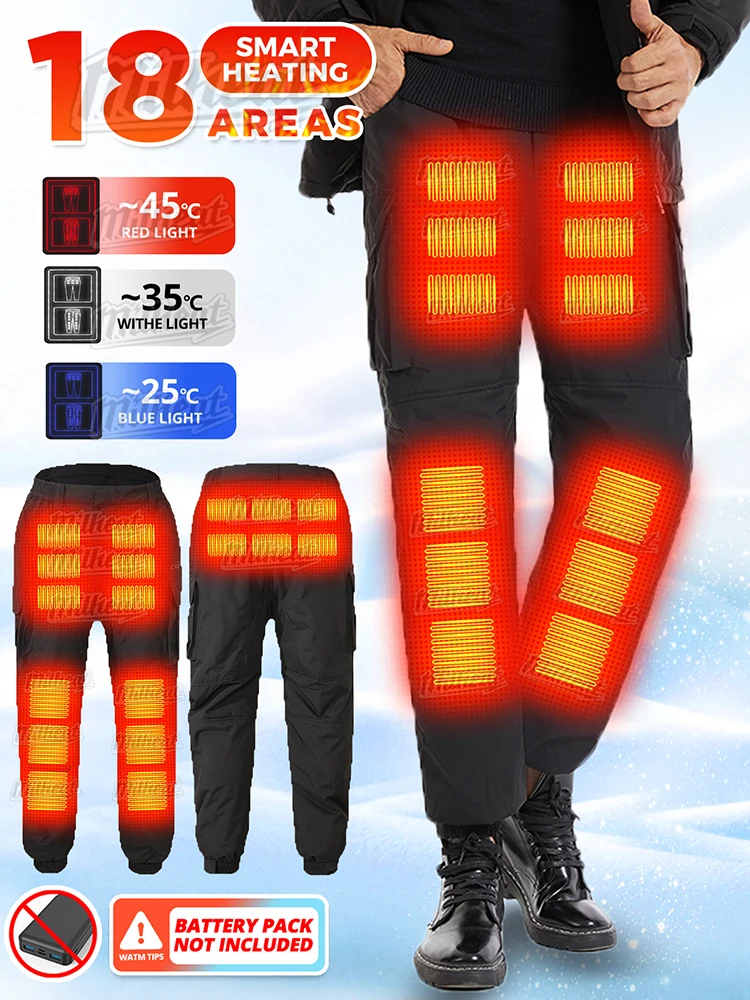 Heated Winter Casual Pants with advanced 18-zone heating, dual switch control, and 3-level temperature adjustment up to Celsius