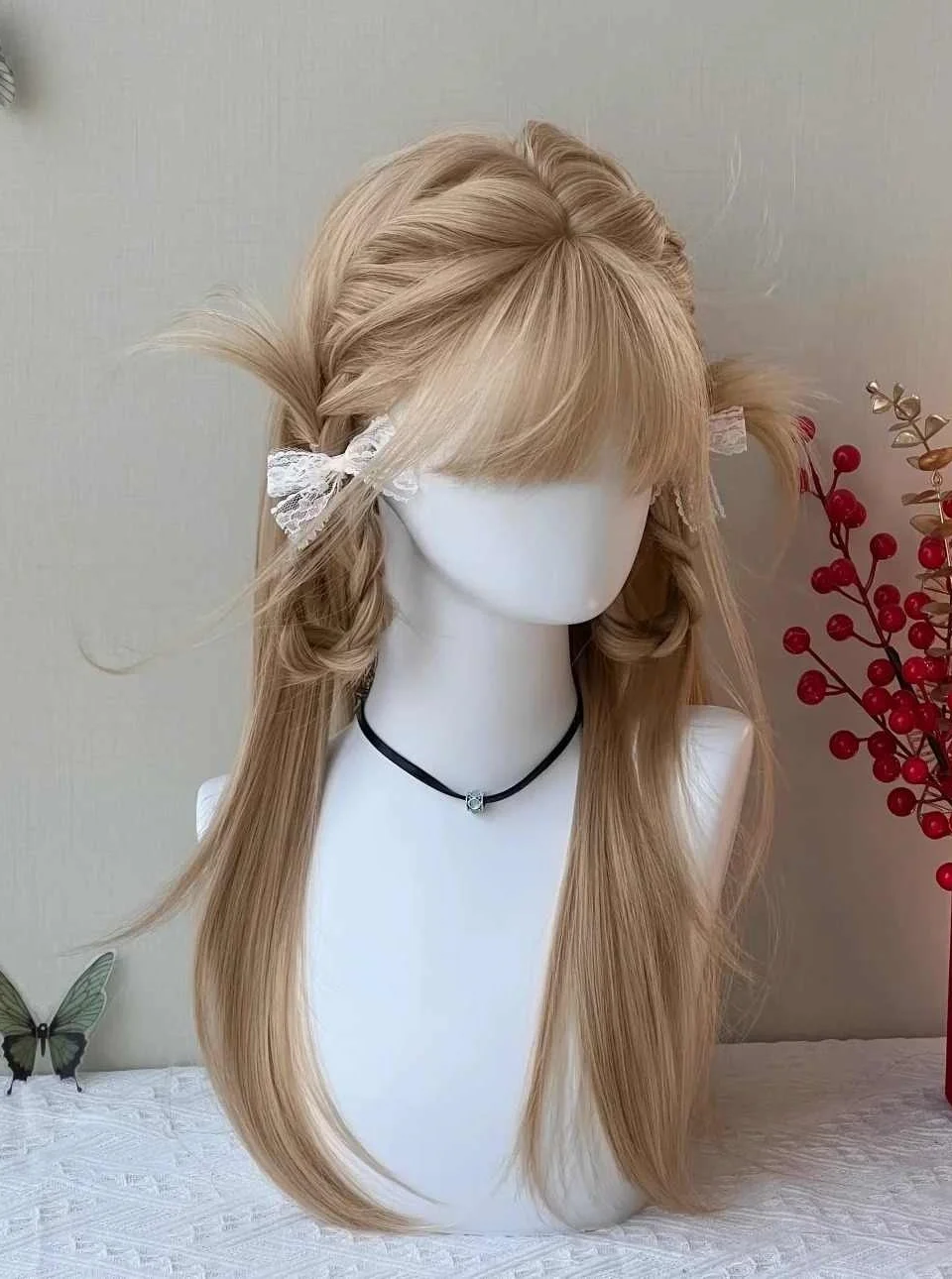 Ashely بني فاتح شعر مستعار أنثى عقال الجسم العسل البني روز الشعر synth نماذج في الانفجارات الفرنسية عالية المستوى محاكاة شعر مستعار #3