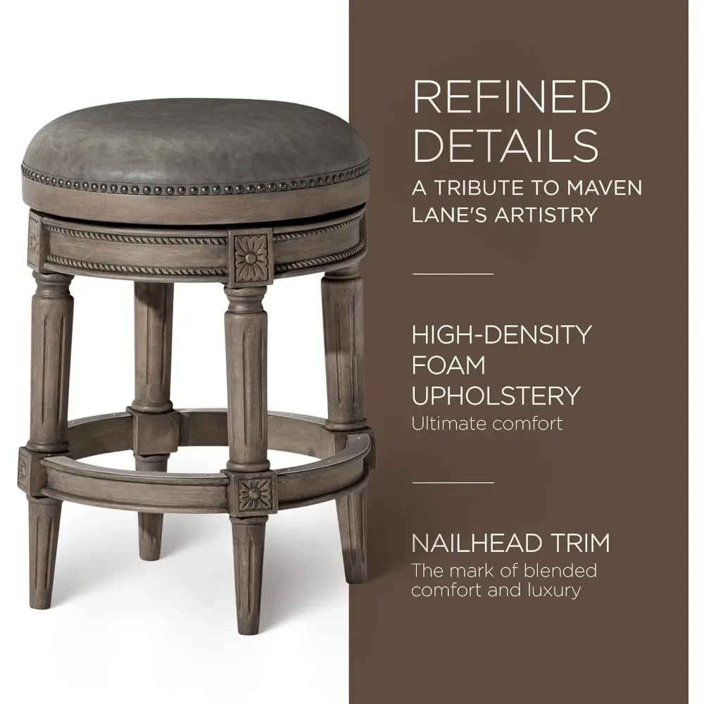 Bar Chairs，Pullman 26 Inch Tall Counter Height Upholstered Backless Barstool In Reclaimed Oak Finish With Ronan Ston