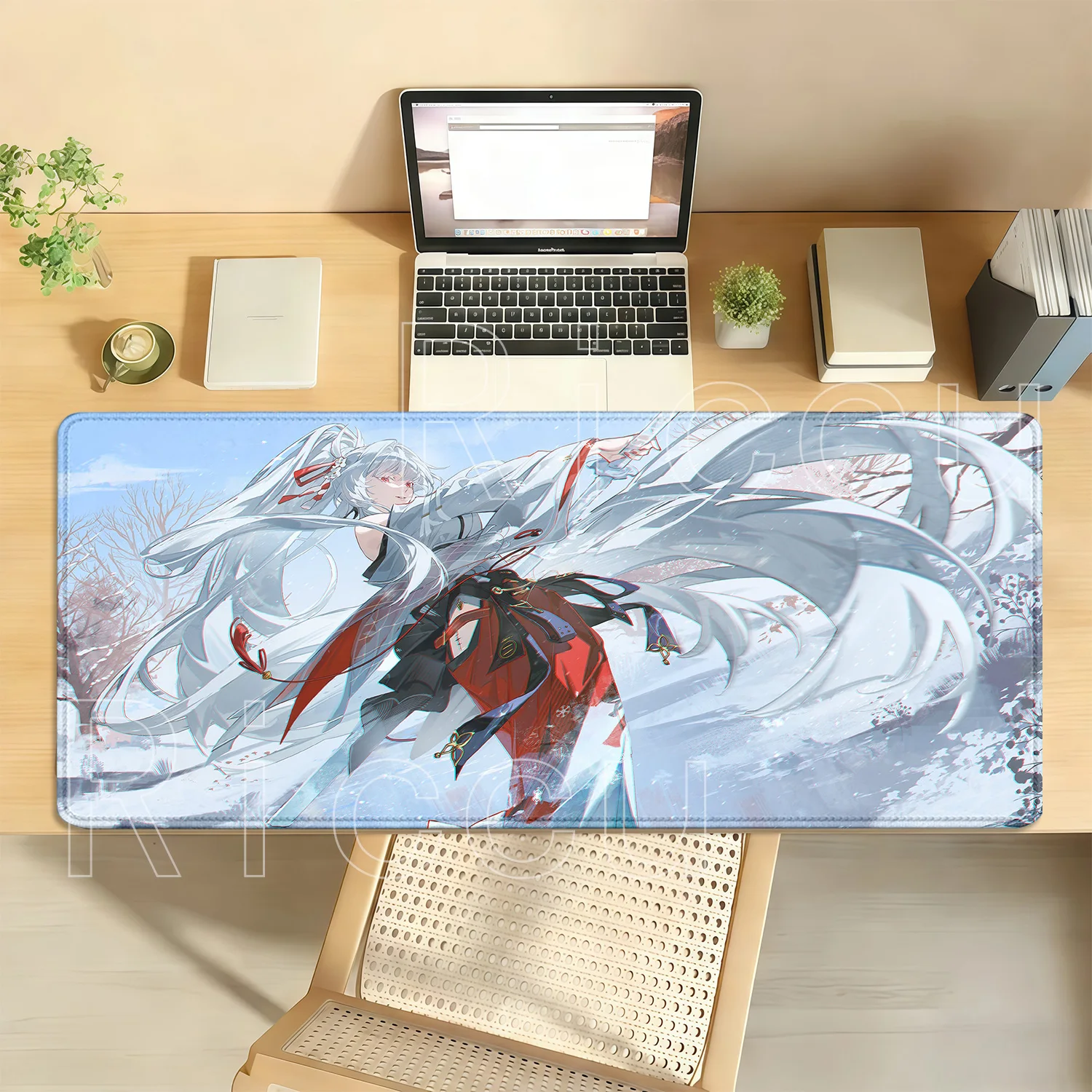 Mousepad Hiyuki Wuthering Waves Gaming Anime Girl Office Keyboard Overlock Mouse Pad Rubber HD Printing Non-slip Base Desk Mat