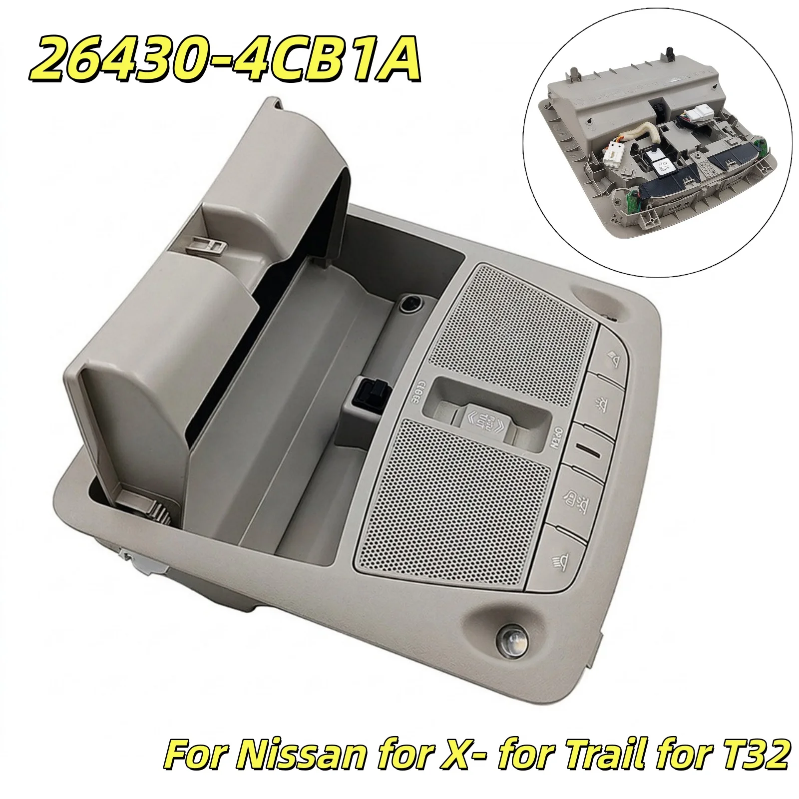 Car Interior Roof Lighting Reading Light 26430-4CB1A For Nissan for X- for Trail for T32 Plastic Overhead Light Assembly