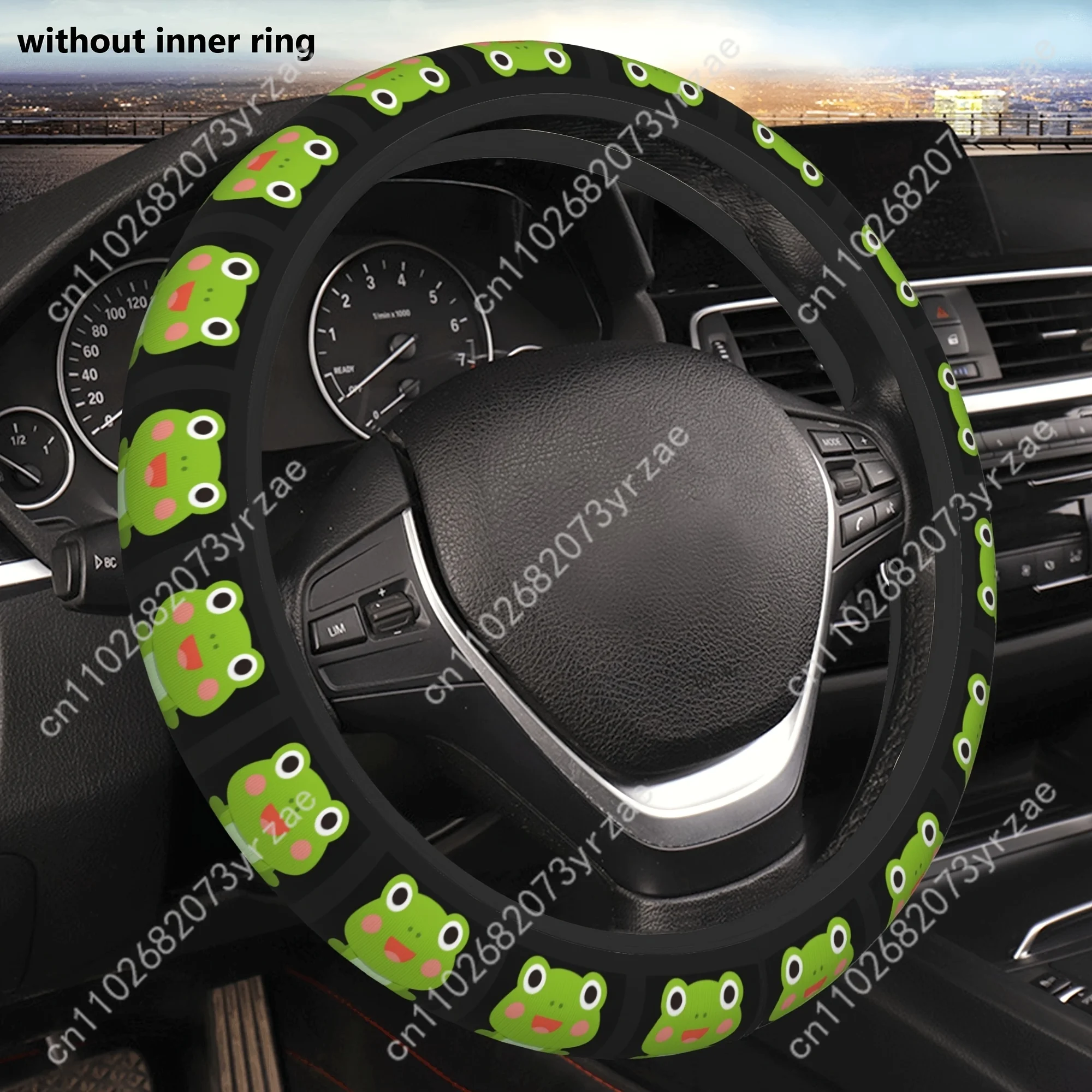 

Cartoon Green Frog Car Steering Wheels Cover Universal Type Environmental Friendly Comfortablenon-slip Steering Wheel Wrap