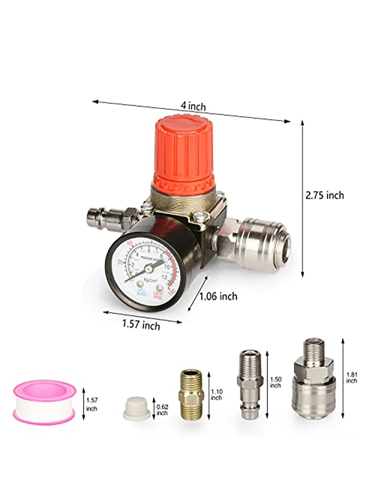 1/4 "BSP PNEUMATIC Air Compressor ความดันวาล์วลด 4 มม.6 มม.8 มม.10 มม.12 มม.อุปกรณ์เชื่อมต่อ