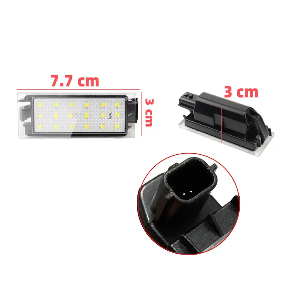 2pcs LED Number Plate Light for Renault Clio Laguna 2 Megane 3 Twingo Master Vel Satis Wind Trafic Twizy License Plate Light