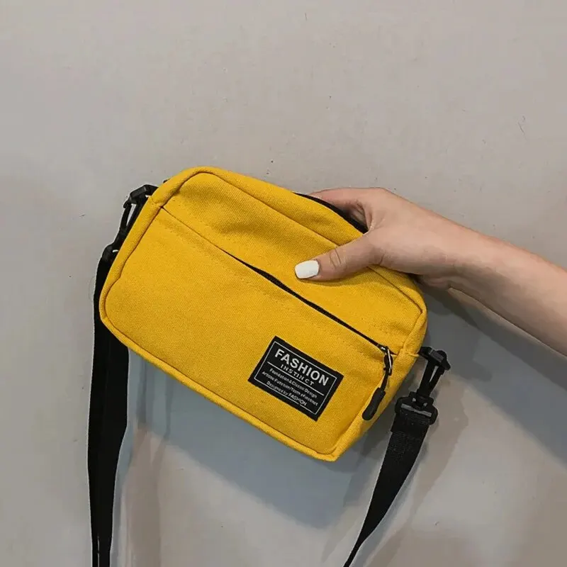 Shoulder Bag for Women Handbag Rectangle CrossBorder Canvas Leisure Unisex Fashion Bag Embroidered Han Female Pocket Purse