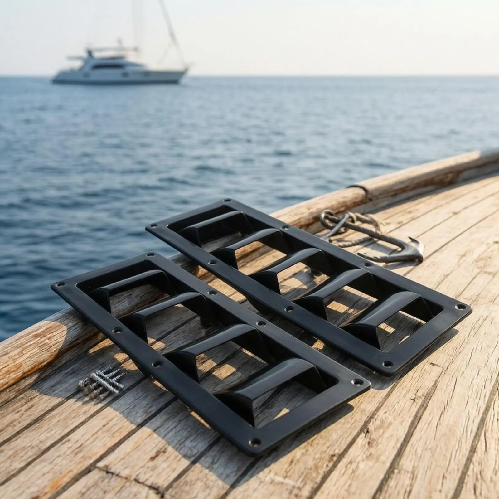 Car Ventilation Hole Grille ABS Rectangular Louvered Vent for Yacht Trailer RV Outdoor Box