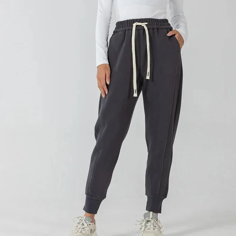 Pantalones deportivos con cintura para mujer, mallas ajustadas, informales, sueltas, a la moda, novedad