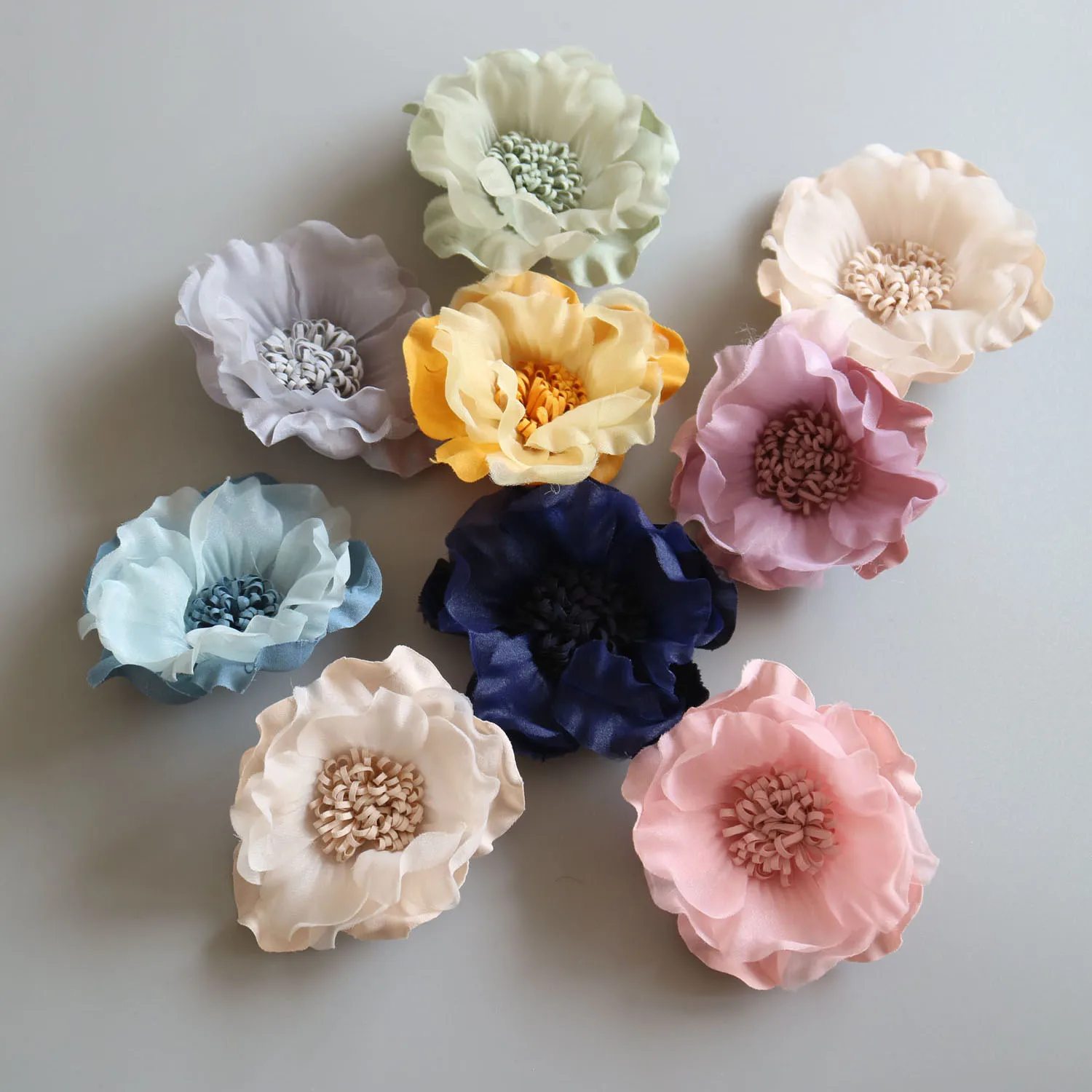 5pcs/lot handmade flowers patches for hairpin 3D floral fairy floral parche appliques for hairband parche bordados para ropa